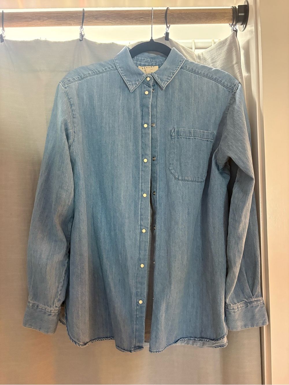 Sezane chambray max shirt